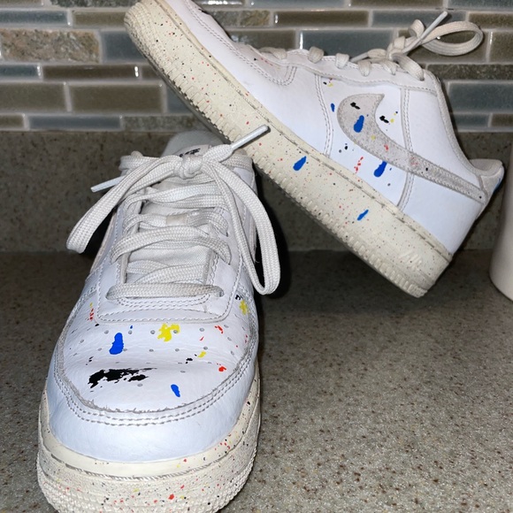 Nike Shoes Nike Air Force Paint Splatter Size 65y Poshmark